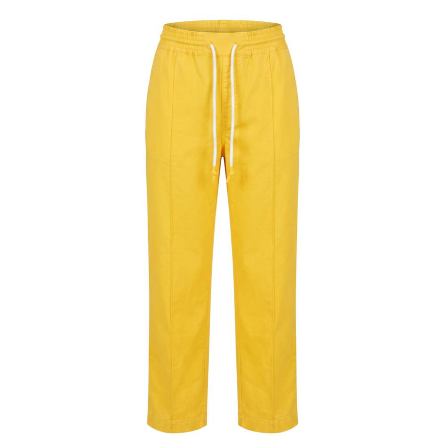 Yellow Cotton Women Pant