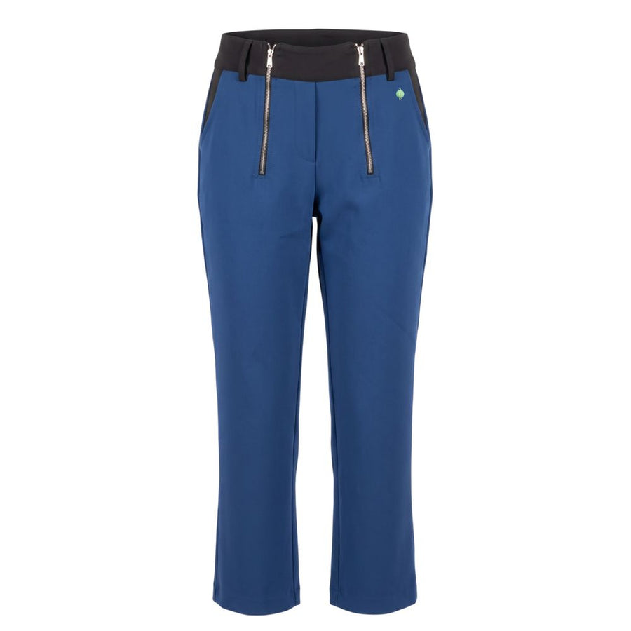 Blue Polyester Women Pant