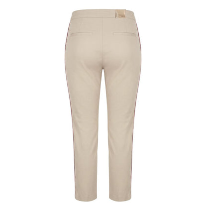 Beige Cotton Women Pants