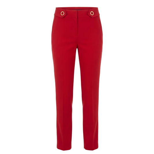 Red Polyester Women Pant