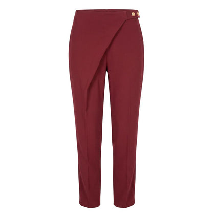 Red Polyester Women Pants