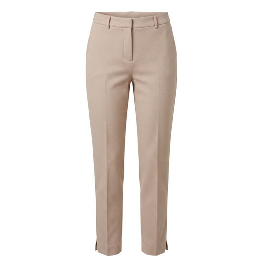 Beige Viscose Women Pants