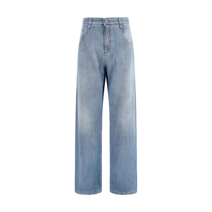 Blue Cotton Relaxed Fit Jeans