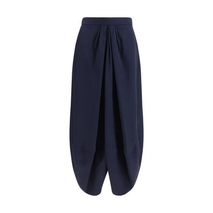 Blue Silk Long Skirt