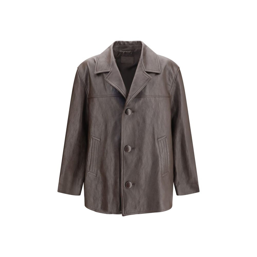 Black Wool Oves Aries Leather Jacket