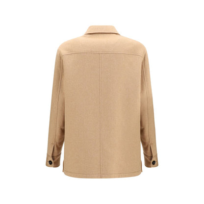 Beige Cashmere Leather Jacket