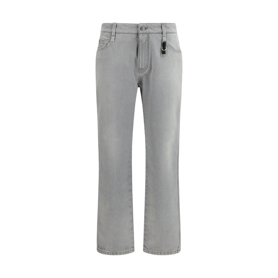 Gray Cotton Boyfriend Jeans