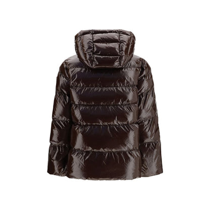 Brown Polyamide Full-Length Jacket