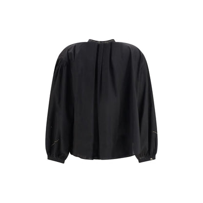 Black Cotton Pattern Shirt