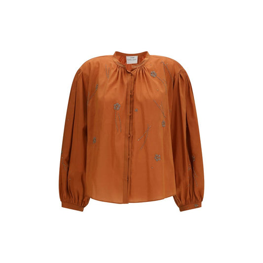 Orange Cotton Pattern Shirt