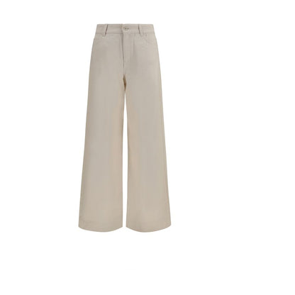 White Cotton Casual Pants