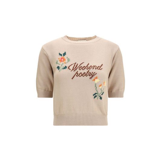 Beige Cotton Sweatshirt