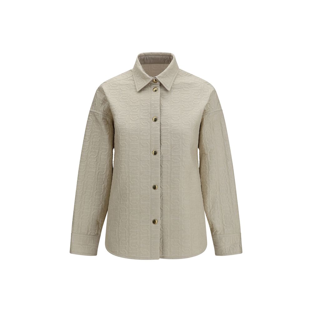 Beige Polyamide Full-Length Jacket