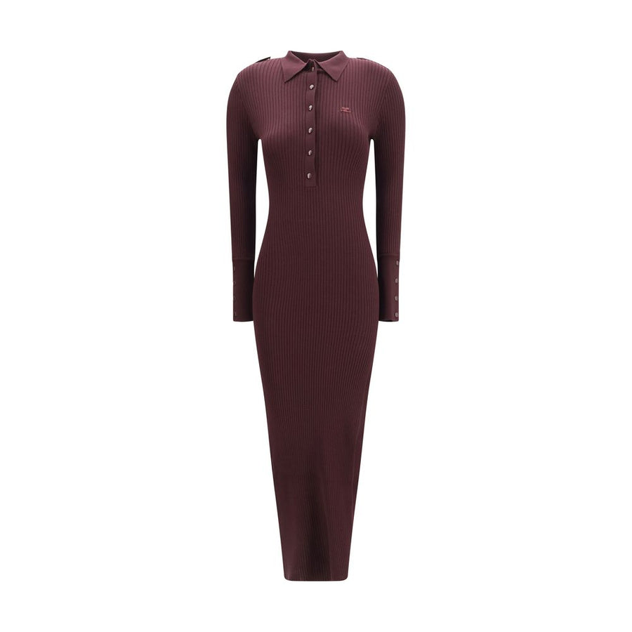 Purple Viscose Long Dress