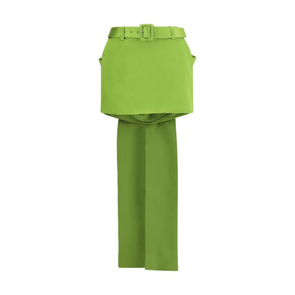 Bicolor Polyester Mini Skirt