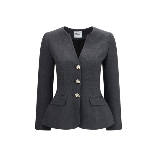Gray Polyester Blazer