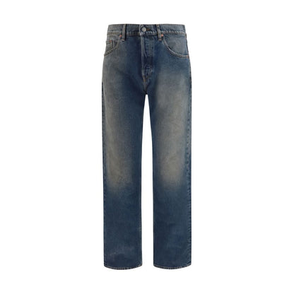 Blue Cotton Relaxed Fit Jeans