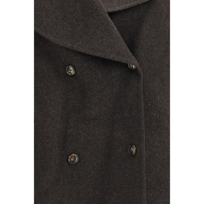 Brown Wool Oves Aries Full-Length Jacket