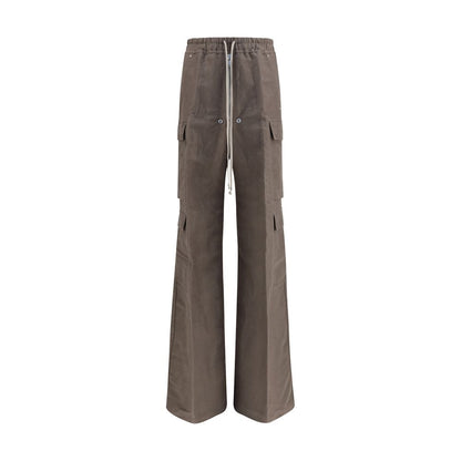 Gray Ramie Cargo Pants