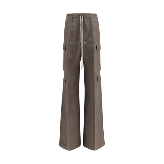 Gray Ramie Cargo Pants