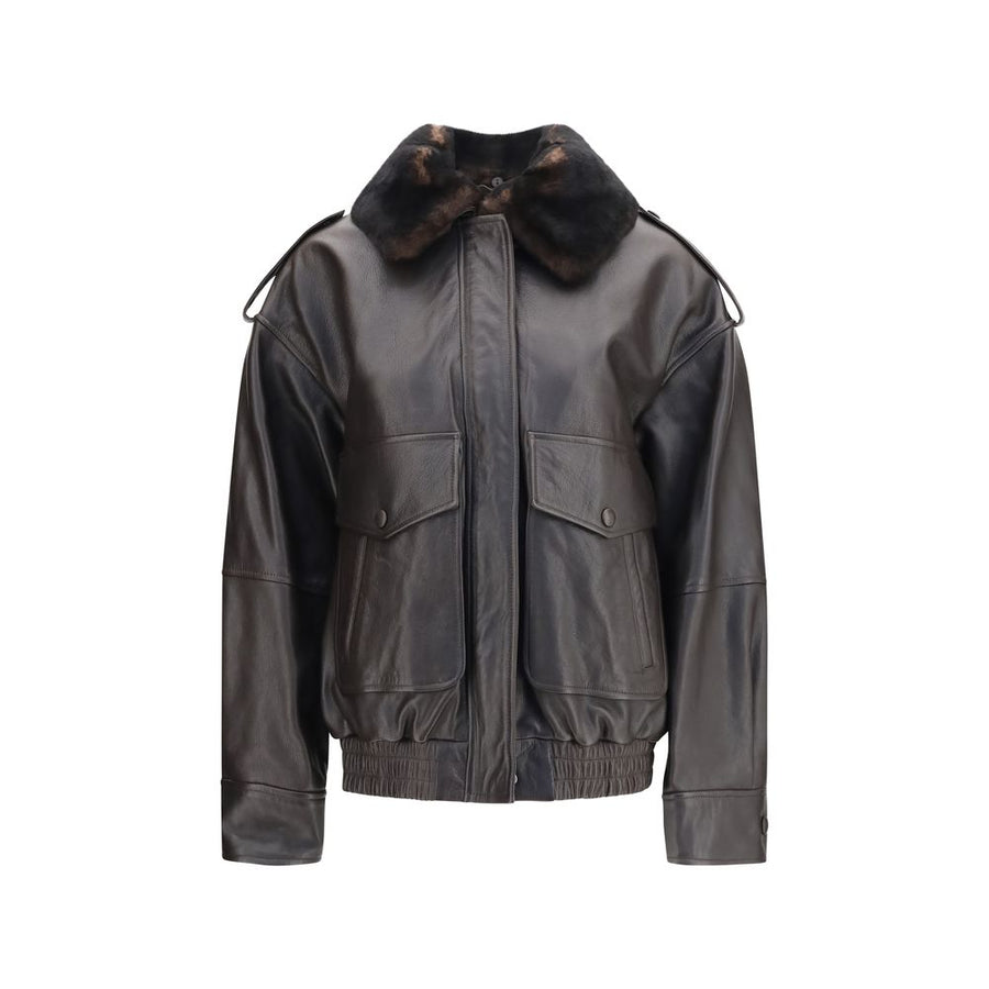 Brown Calf Leather Bos Taurus Bomber