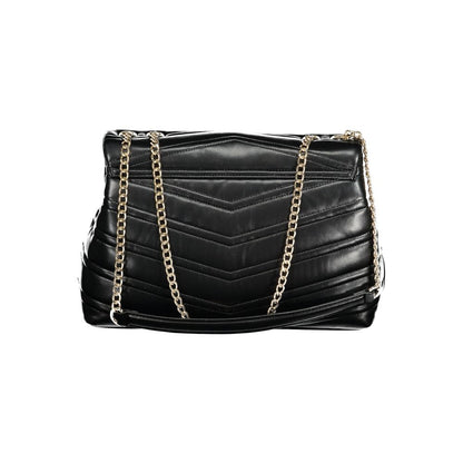 Nero Polyurethane Women's Bag with Chain Shoulder Strap