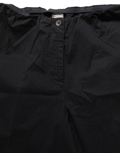 Black High-Waisted Straight Chino Women Trouser Pants