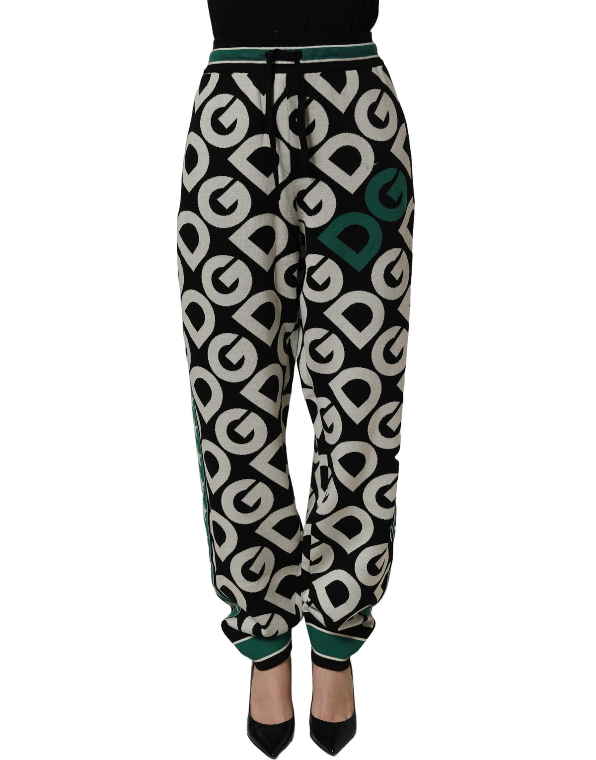 Black Wool Logo Jogger Sweatpants Pants