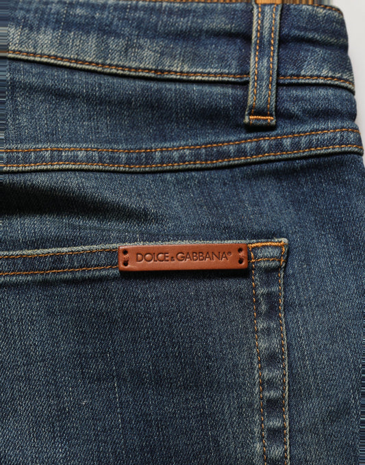 Blue Cotton Stretch Skinny Denim Jeans