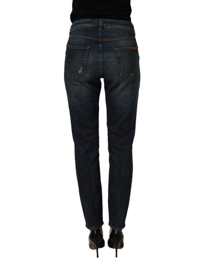 Blue Cotton Stretch Skinny Denim Jeans