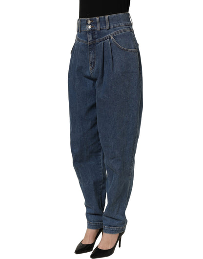 Dark Blue Cotton Stretch Tapered Denim Jeans