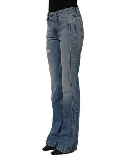 Blue Cotton Boot Cut Denim Trouser Jeans