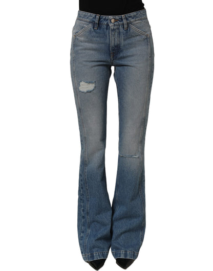Blue Cotton Boot Cut Denim Trouser Jeans