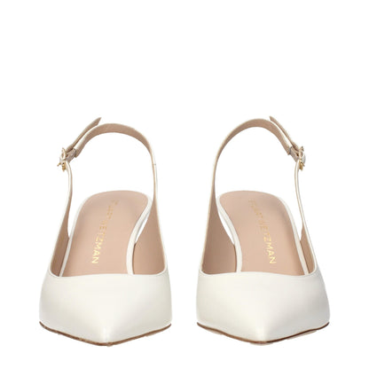 Beige Leather High Heel Pumps