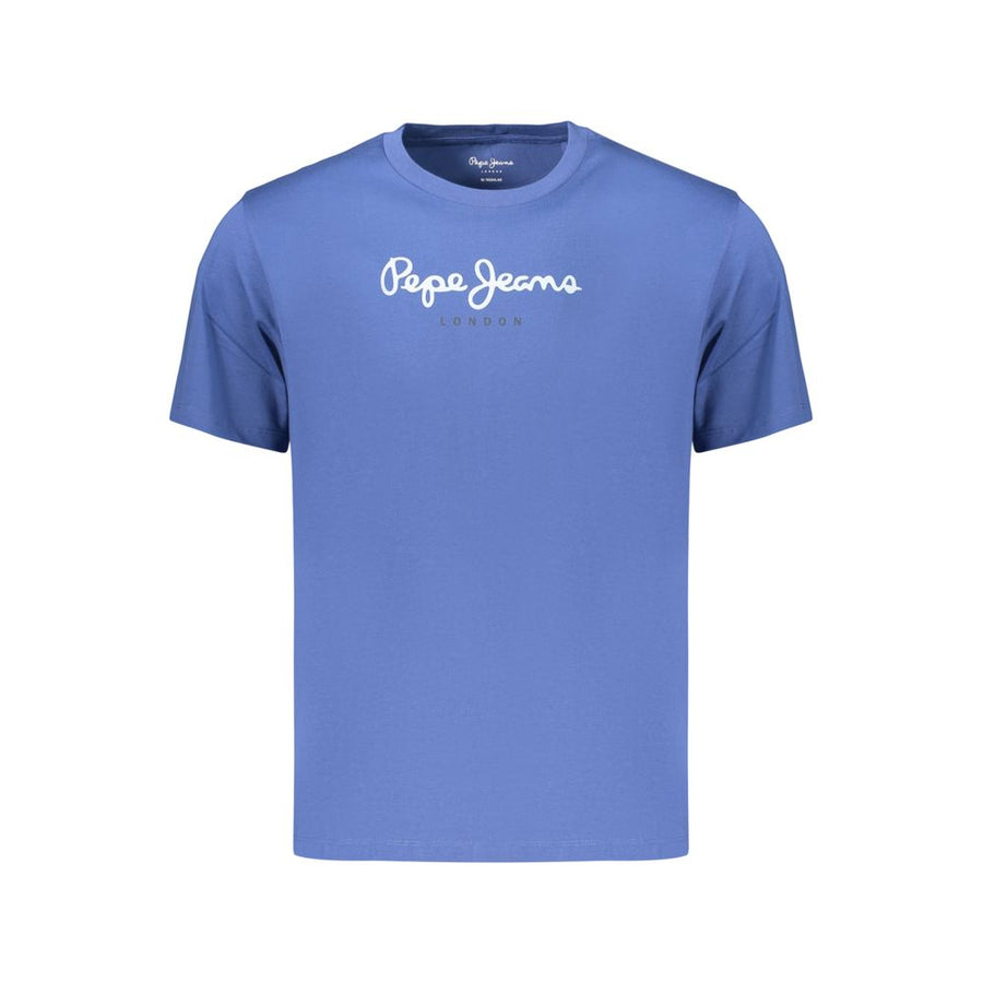 Blue Cotton Men's T-Shirt