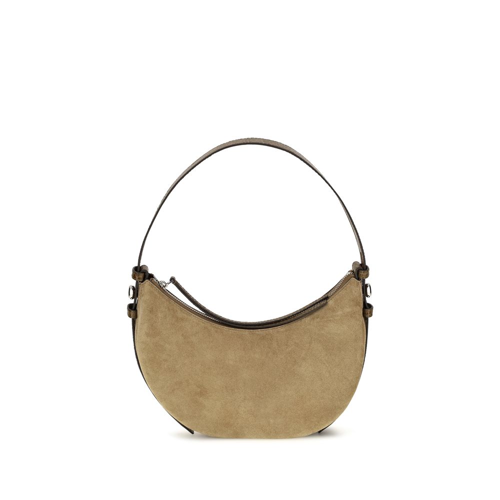 Beige Suede Leather Shoulder Bag
