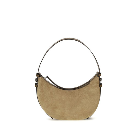 Beige Suede Leather Shoulder Bag