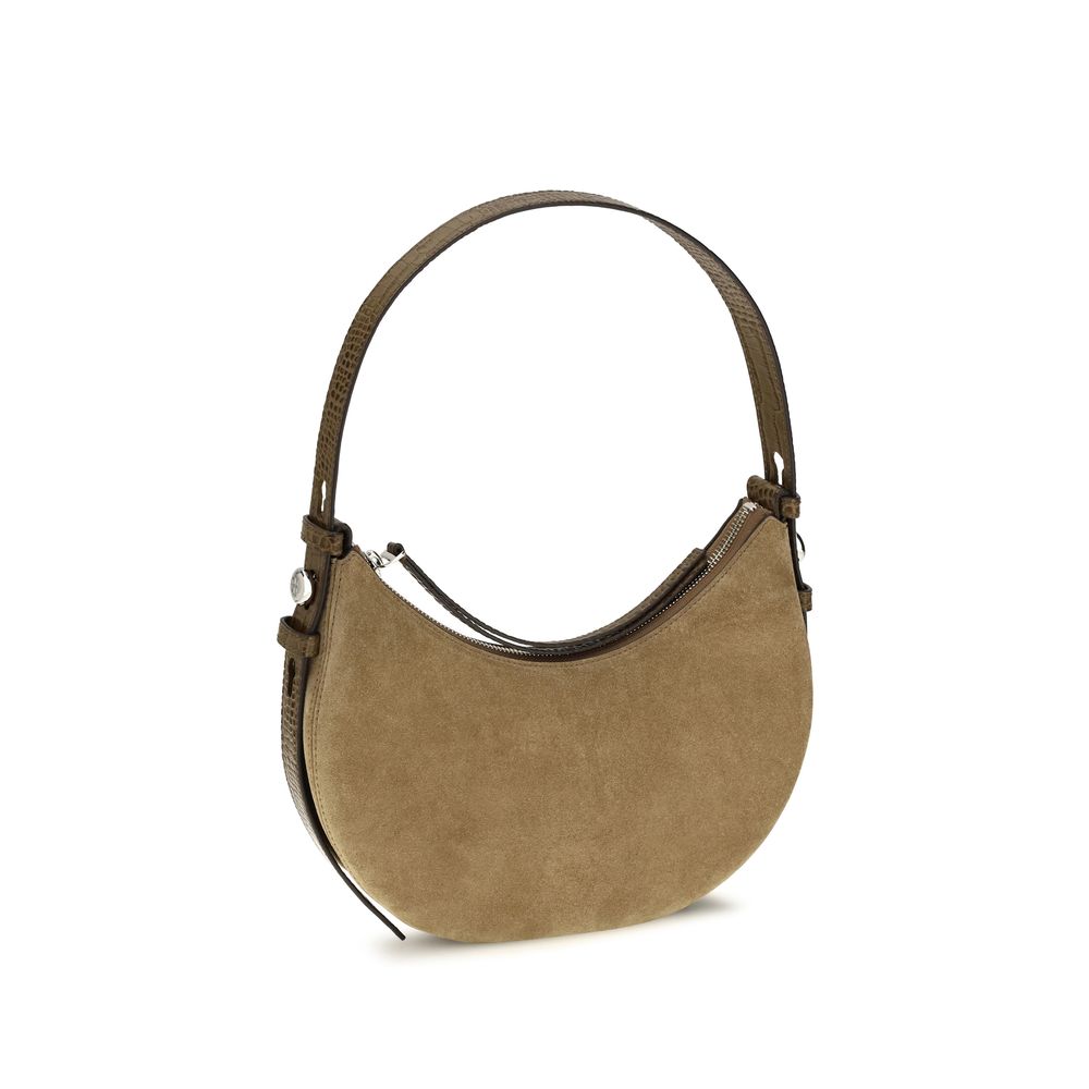 Beige Suede Leather Shoulder Bag