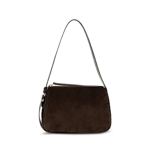 Brown Suede Leather Shoulder Bag