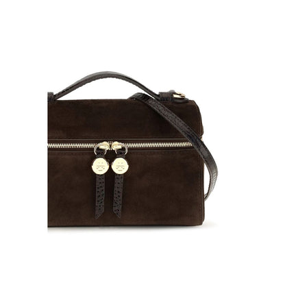 Brown Suede Leather Shoulder Bag