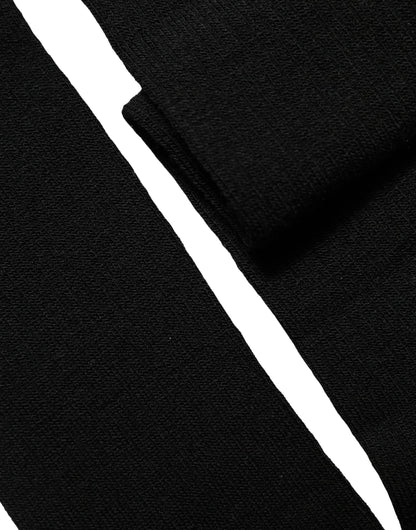 Black Wool Knit Calf Long Women Accessory Socks