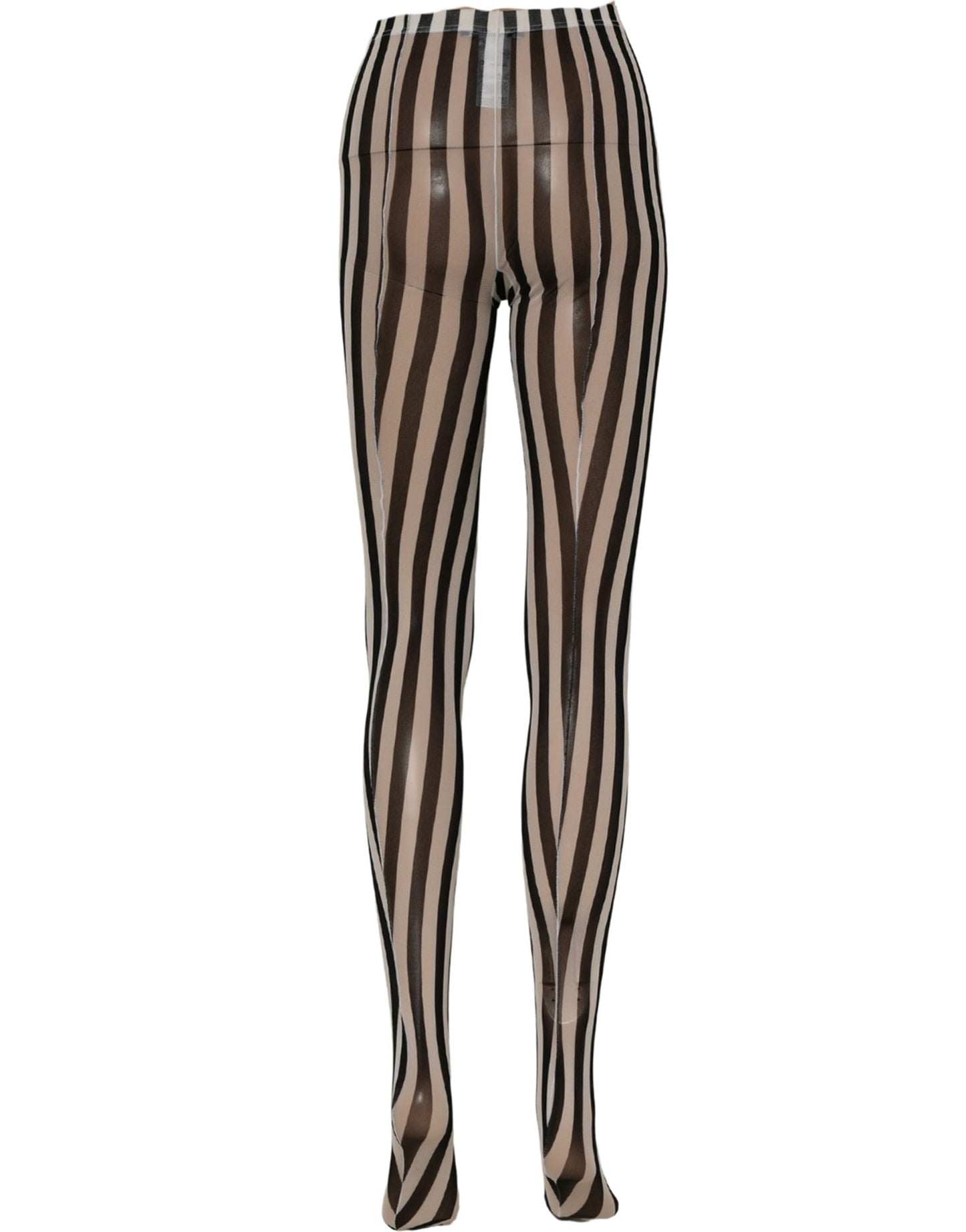 Black White Stripes Tights Stocking Pantyhose Socks