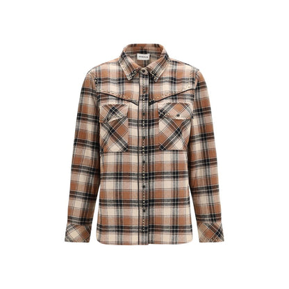 Brown Cotton Pattern Shirt