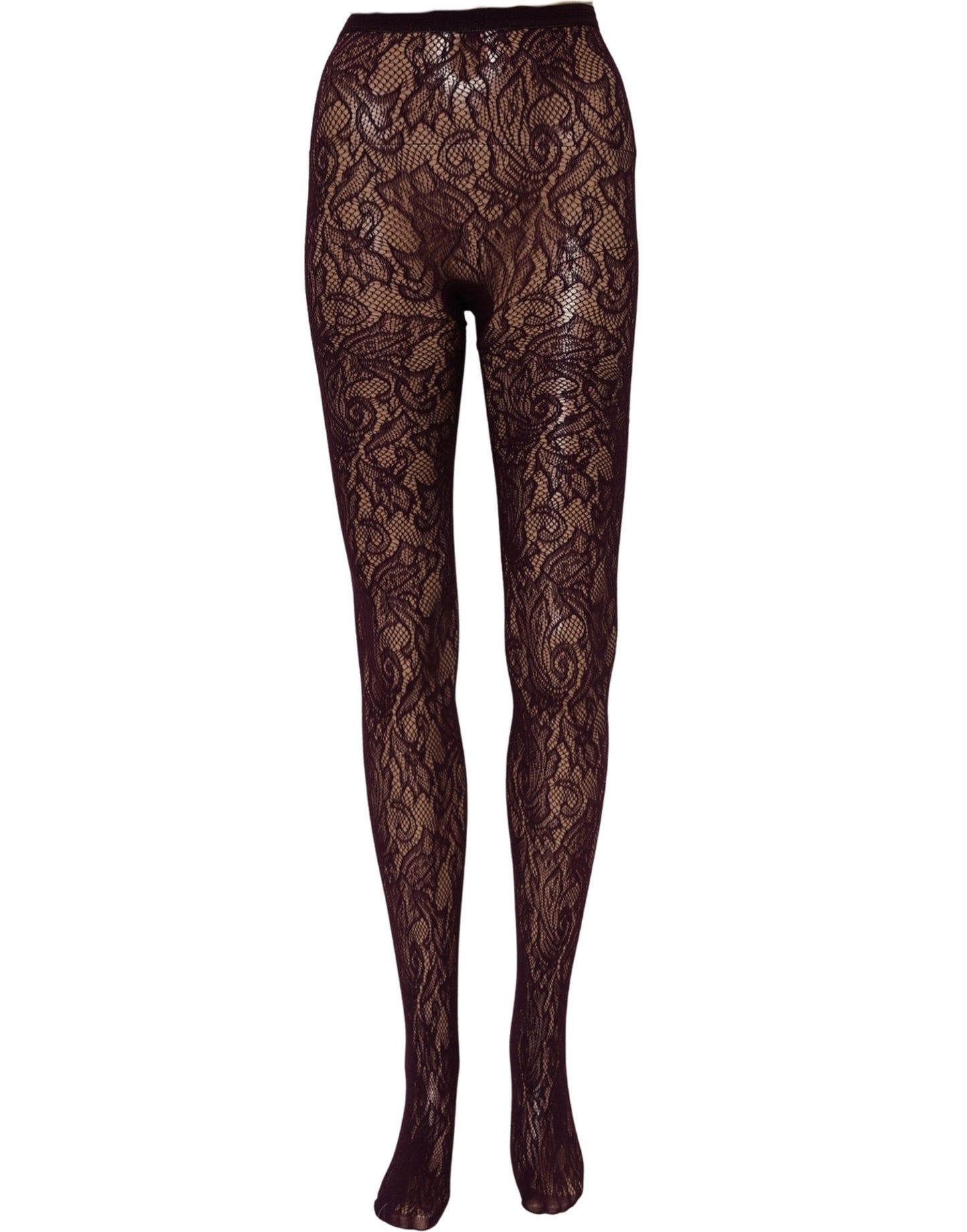 Violet Floral Fishnet Tights Stockings Pantyhose Socks