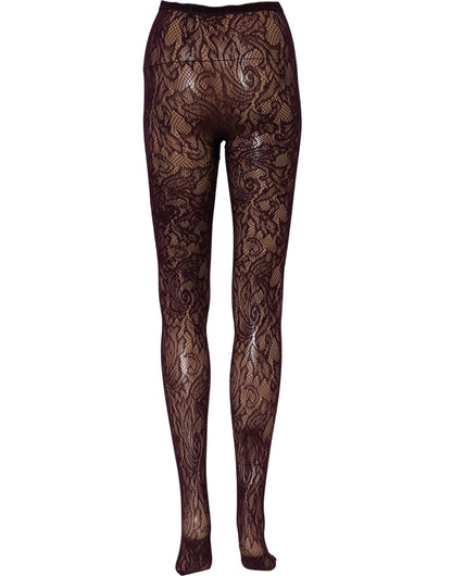 Violet Floral Fishnet Tights Stockings Pantyhose Socks