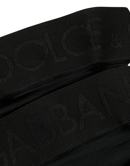 Black Nylon Logo Calf Long Women Accessory Socks