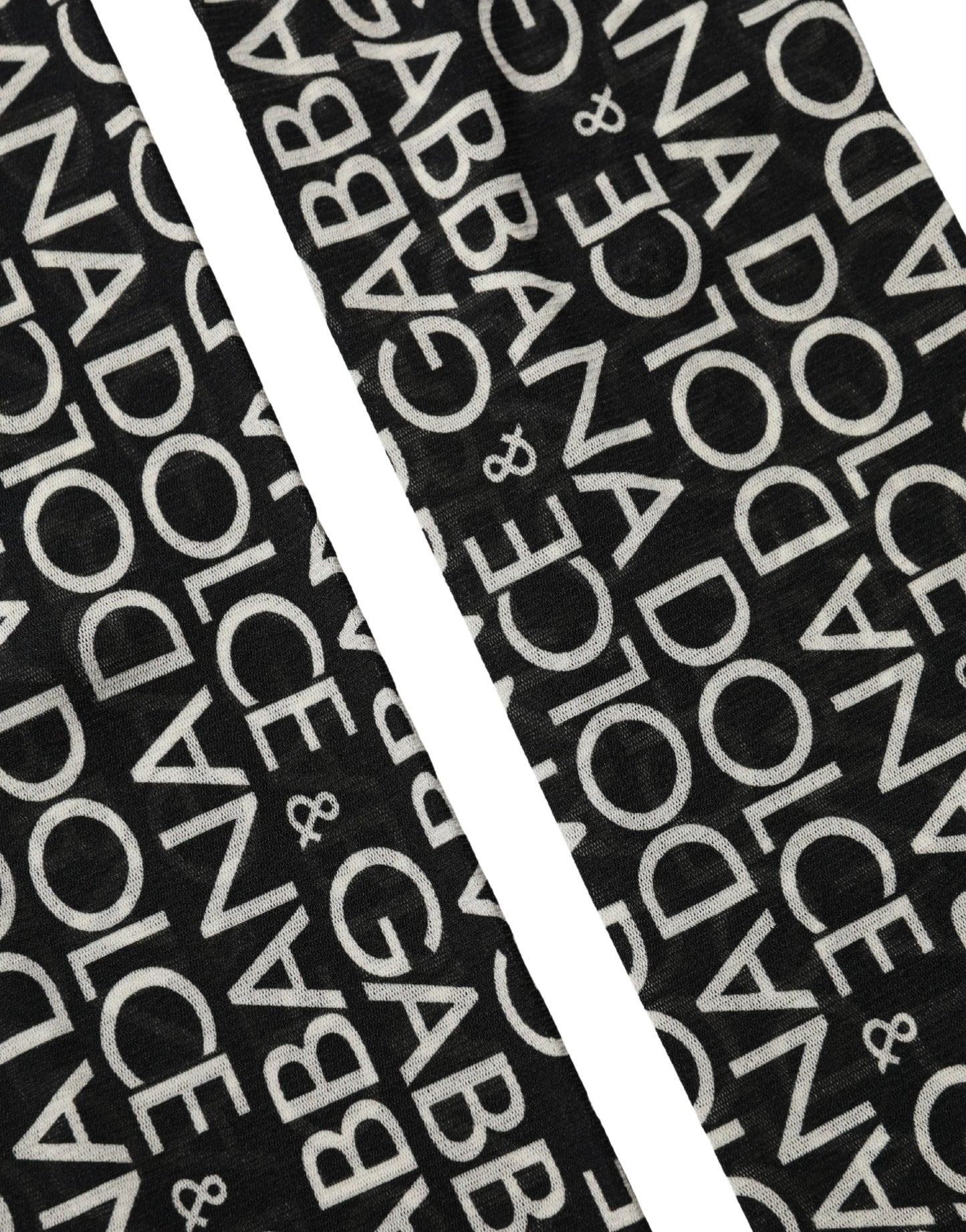 Black Sheer Logo Monogram High Stockings Socks