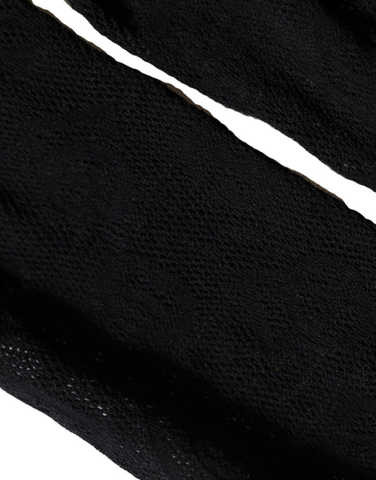Black All Over Print Sheer Stretch Tights Socks