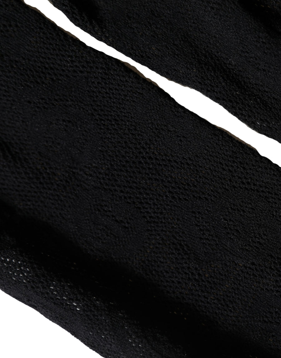 Black All Over Print Sheer Stretch Tights Socks