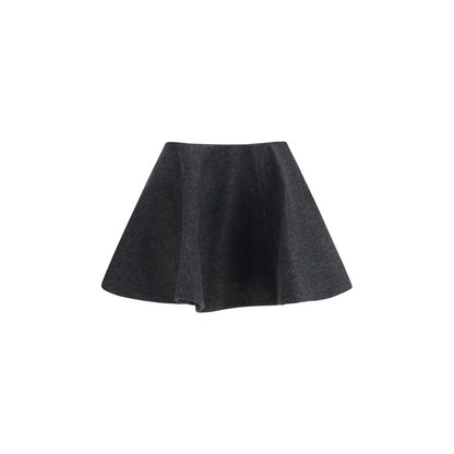 Gray Wool Oves Aries Midi Skirt